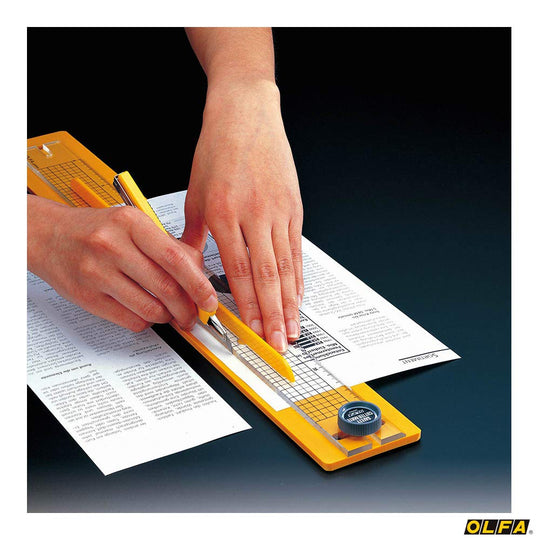 OLFA Safety Cutter Mate Set with Cutting Mat and Guard Ruler 40cm - WAFUU JAPAN