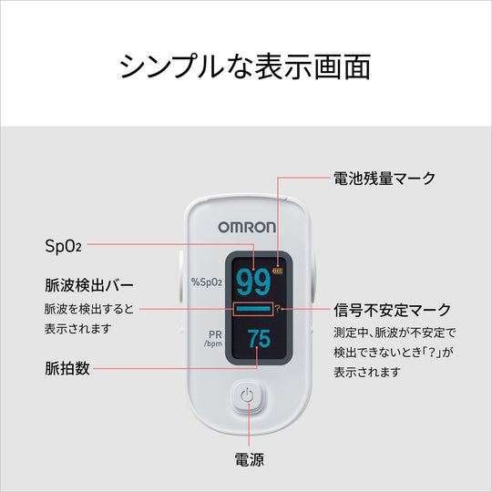 OMRON Pulse Oximeter Portable Fingertip Monitor HPO - 100 - WAFUU JAPAN