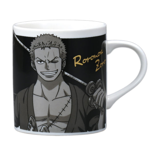One Piece Zoro Straw Hat Crew Monochrome Mug 124151 Black 300ml - WAFUU JAPAN