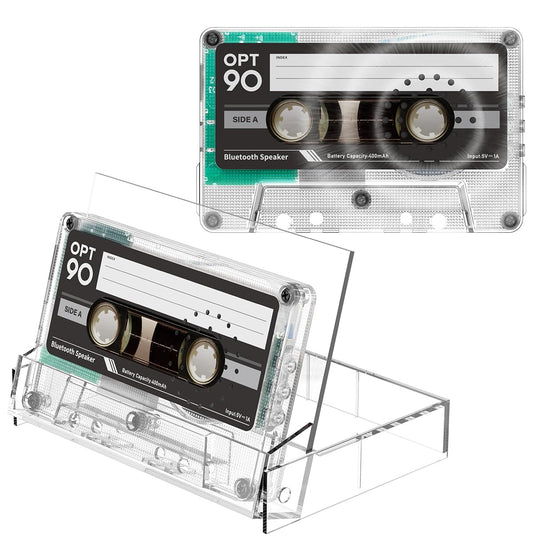 Opt90 Retro Cassette Bluetooth Speaker Portable Boombox Mixtape Clear - WAFUU JAPAN