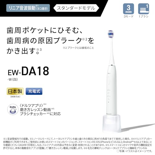 Panasonic Doltz Sonic Vibration Electric Toothbrush USB Rechargeable White USB Type - C - WAFUU JAPAN