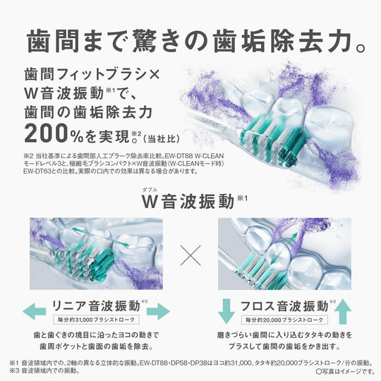Panasonic Doltz Sonic Vibration Toothbrush Bluetooth EW - DT88 - S Silver AC100 - 240V - WAFUU JAPAN