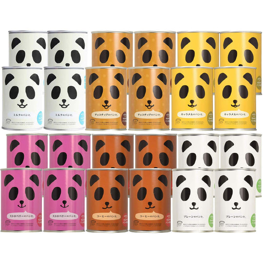 Panda Can Bread Variety Set 6 Types 4 Pieces Each 24 Cans Pack - WAFUU JAPAN