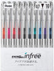 Pentel EnerGel Gel Ink Ball Pen 07mm Clear Barrel BL77TL-10 10 Colors