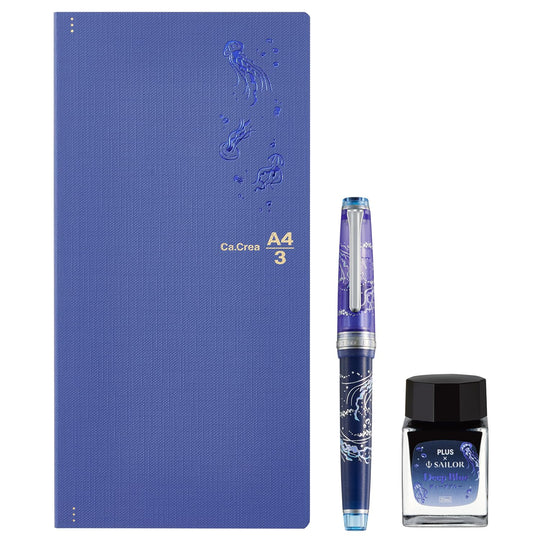 PLUS Sailor Platinum Fountain Pen Memo Pad Premium Cross Professional Gear Slim 10 - 8829 - 640 Gold 14K Bold - WAFUU JAPAN