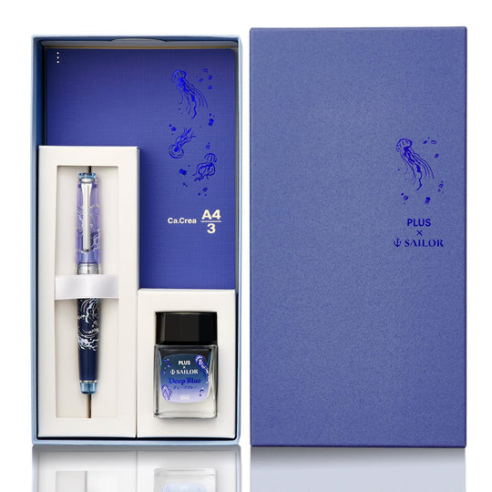 PLUS Sailor Platinum Fountain Pen Memo Pad Premium Cross Professional Gear Slim 10 - 8829 - 640 Gold 14K Bold - WAFUU JAPAN
