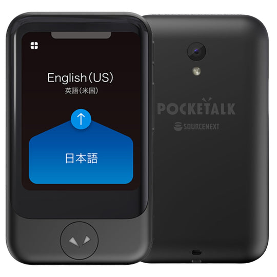 POCKETALK S AI translator — Black; 70+ languages 2 - year global data - WAFUU JAPAN