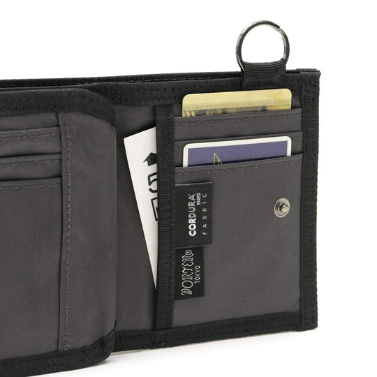 PORTER Classic Nylon Dill Small Foldable Wallet Black Made in Japan 653−09756 - WAFUU JAPAN