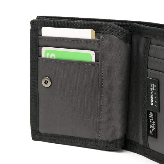 PORTER Classic Nylon Dill Small Foldable Wallet Black Made in Japan 653−09756 - WAFUU JAPAN