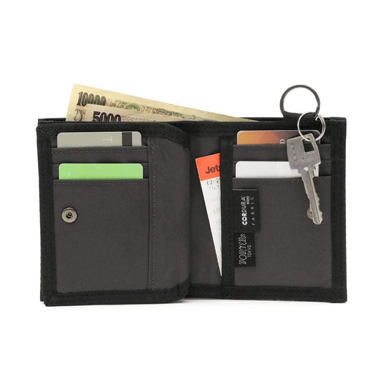 PORTER Classic Nylon Dill Small Foldable Wallet Black Made in Japan 653−09756 - WAFUU JAPAN