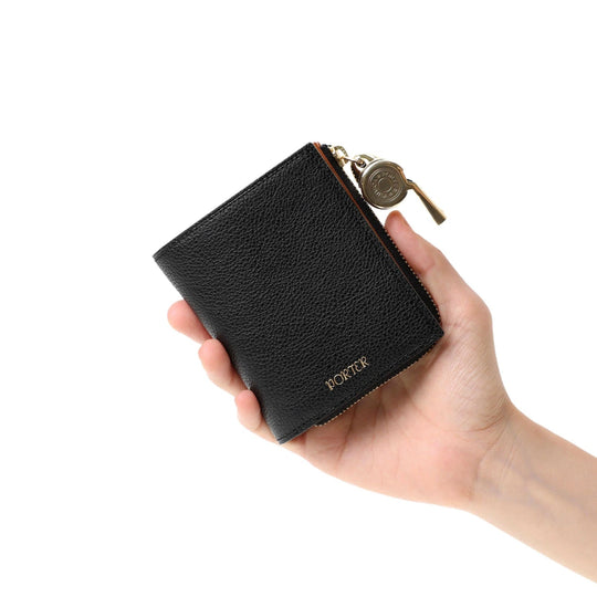 PORTER TONE Leather Bifold Wallet Compact Shrink Cowhide Made in Japan with ACME Whistle - WAFUU JAPAN