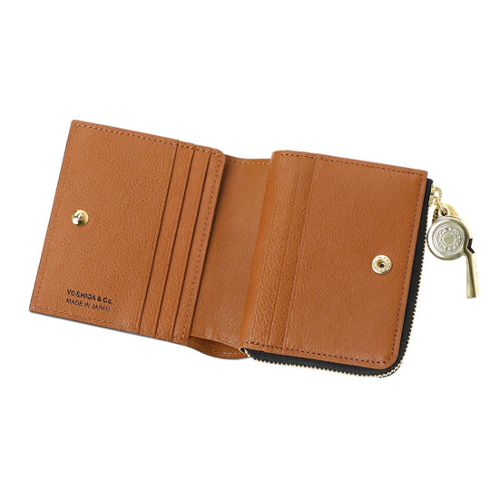 PORTER TONE Leather Bifold Wallet Compact Shrink Cowhide Made in Japan with ACME Whistle - WAFUU JAPAN