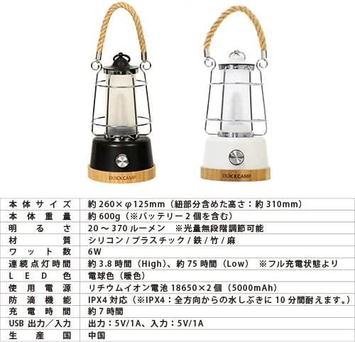 Quick Camp Antique Wind LED Lantern White QC - LED370 - WAFUU JAPAN