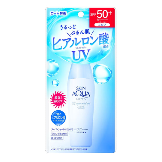 Rohto Skin Aqua Super Moisture UV Milk 40ml SPF50+ PA++++ - WAFUU JAPAN