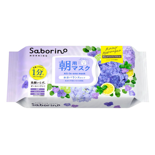 Saborino Wake Up Sheet Hydrangea Scent HY25 30 Sheets - WAFUU JAPAN