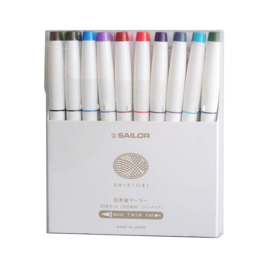 Sailor Shikiori Watercolor Marker Fountain Pen Set 20 Colors 25 - 5400 - 000 - WAFUU JAPAN