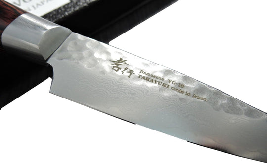 Sakai Takayuki Hammered Damascus 33 Layer Petty Knife 80 mm - WAFUU JAPAN