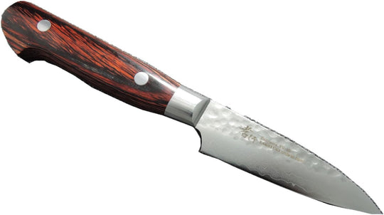 Sakai Takayuki Hammered Damascus 33 Layer Petty Knife 80 mm - WAFUU JAPAN