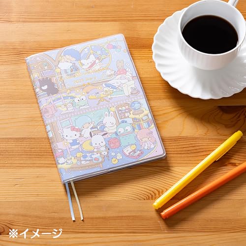 SANRIO B6 Diary (horizontally ruled) Sanrio Characters 2025 Handbook (beginning Oct 2024) with schedule stickers bookmark included 456195 - WAFUU JAPAN