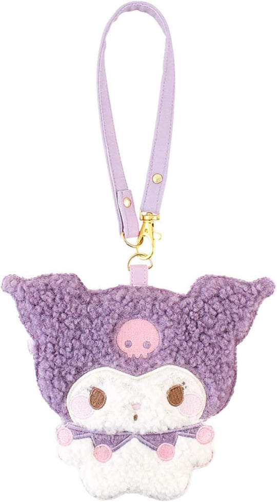 Sanrio Kuromi Fluffy Pass Case approx H160×W195×D10mm - WAFUU JAPAN
