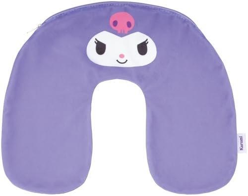 Sanrio Kuromi Inflatable Neck Pillow with Pouch - WAFUU JAPAN