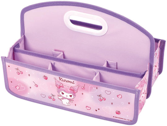 Sanrio Kuromi Portable Storage Box with Handle - Small Organizer - WAFUU JAPAN