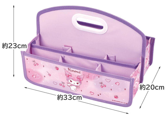 Sanrio Kuromi Portable Storage Box with Handle - Small Organizer - WAFUU JAPAN