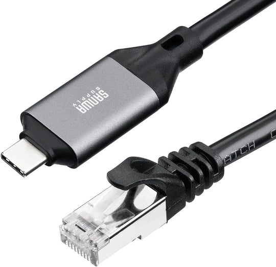 Sanwa Direct USB Type C to RJ45 Ethernet Gigabit LAN Adapter Cable 3m 5m Cat6 1Gbps MAC Support 500 - LAN6KC03 - WAFUU JAPAN