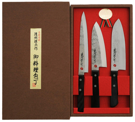 Satake 3 - Piece Kitchen Knife Set Made in Japan Santoku Sashimi Koryu knife HG2903A - WAFUU JAPAN