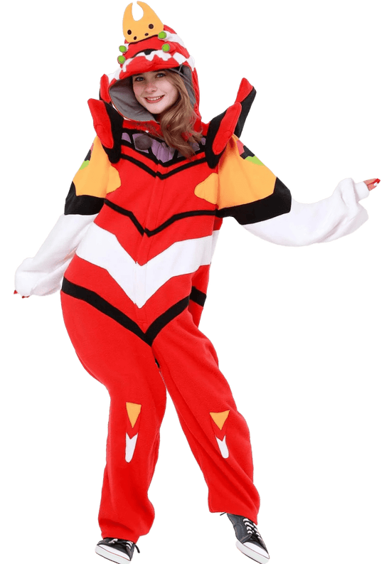 SAZAC Fleece Cosplay Costume Evangelion Unit 2 EVA002 Kigurumi - WAFUU JAPAN