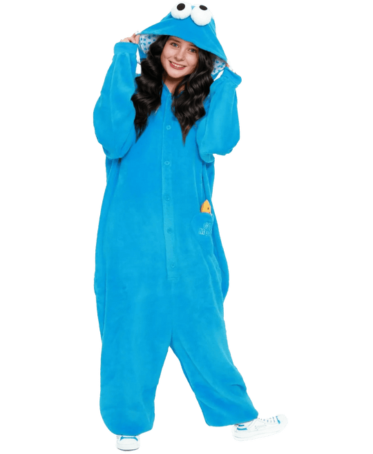 SAZAC Fleece Costume Sesame Street Cookie Monster Kigurumi - WAFUU JAPAN