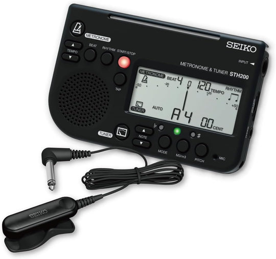 Seiko Blue Metronome & Tuner w/ Pickup Mic 2‑Piece Special Pack (STH200BLSP) - WAFUU JAPAN
