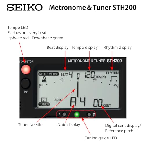Seiko Blue Metronome & Tuner w/ Pickup Mic 2‑Piece Special Pack (STH200BLSP) - WAFUU JAPAN