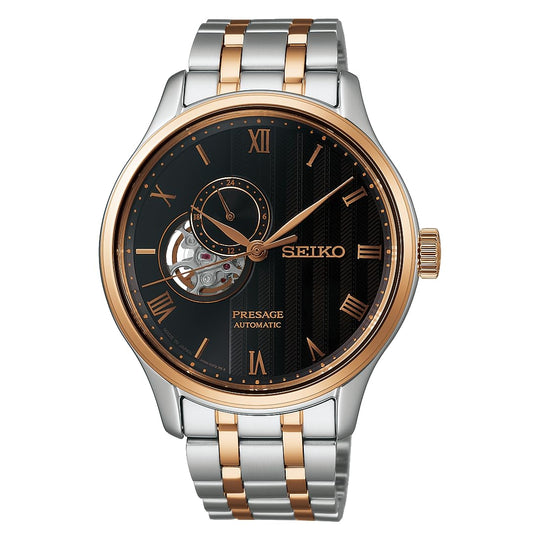 SEIKO Presage Japanese Garden SARY262 Men's Watch - Silver & Pink Gold - WAFUU JAPAN