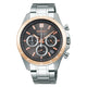 SEIKO Selection ساعة رجالية كرونوغراف كوارتز، فولاذ، 10 بار SBTR026 فضي