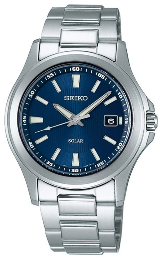 Seiko men's stainless steel solar watch sale