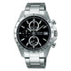 SEIKO Selection 男士石英计时腕表 8T63机芯 10 bar防水 纵三眼 SBTR005 银色