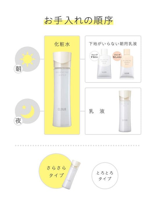Shiseido Elixir Balancing Water 1 (Light) 168 mL — Hydrating Pore - Care Toner - WAFUU JAPAN