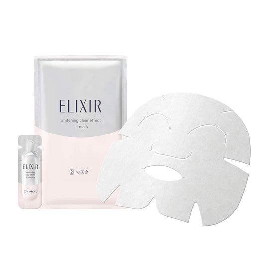 Shiseido ELIXIR Clear Effect Whitening & Moisturizing Face Mask 6 Sheets - WAFUU JAPAN