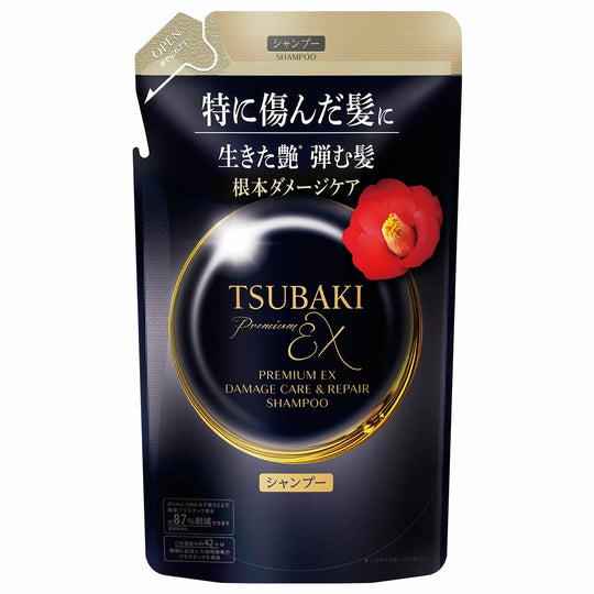 Shiseido TSUBAKI PremiumEX Damage Care & Repair Shampoo Refill 300mL - WAFUU JAPAN