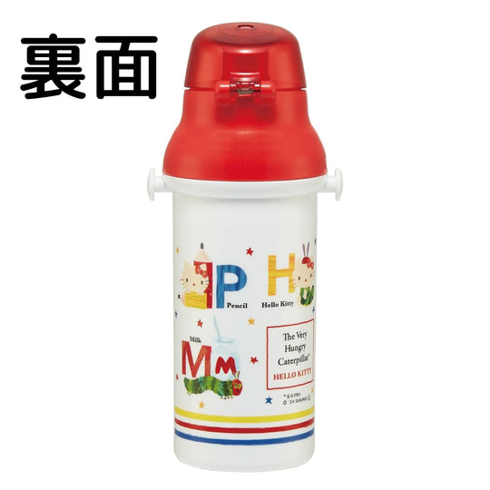 Skater 480ml Kids One - Touch Water Bottle — Hungry Caterpillar × Hello Kitty - WAFUU JAPAN