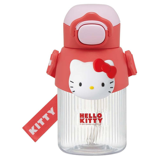 Skater 590ml Hello Kitty 3D Mascot Straw Bottle for Girls - WAFUU JAPAN