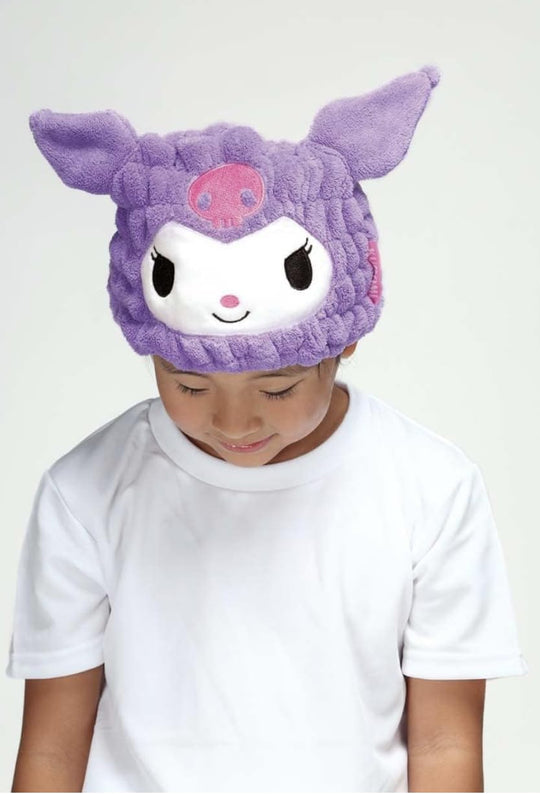 Skater Quick - Dry Absorbent Hair Towel Cap - Sanrio Kuromi (Girls) - WAFUU JAPAN