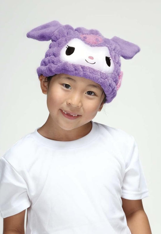 Skater Quick - Dry Absorbent Hair Towel Cap - Sanrio Kuromi (Girls) - WAFUU JAPAN