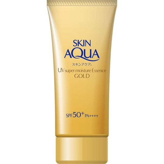 Skin Aqua Super Moisture Essence Gold Sunscreen SPF50+ PA++++ White 80g - WAFUU JAPAN