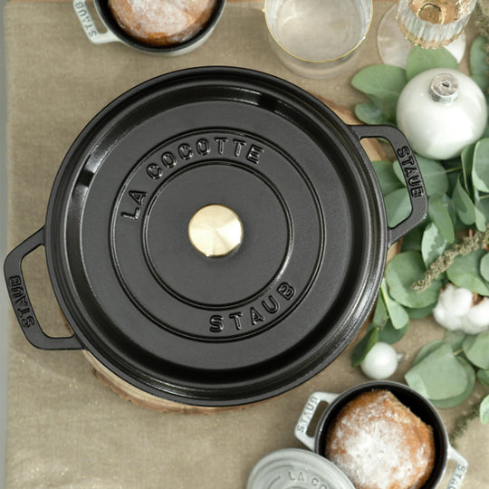 Staub Cocotte Round Dutch Oven Black 1102425 4 Quart - WAFUU JAPAN