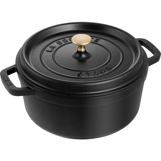 Staub Cocotte Round Dutch Oven Black 1102425 4 Quart - WAFUU JAPAN