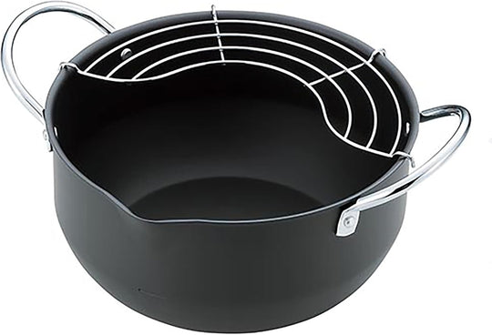 Summit Kogyo Iron Deep Frying Pot 20cm N 22cm - WAFUU JAPAN