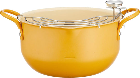 Summit Kogyo Iron Deep Frying Pot 20cm Yellow - WAFUU JAPAN