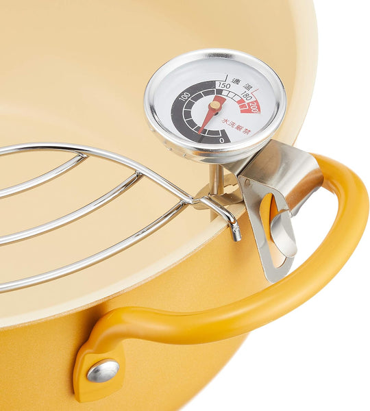Summit Kogyo Iron Deep Frying Pot 20cm Yellow - WAFUU JAPAN